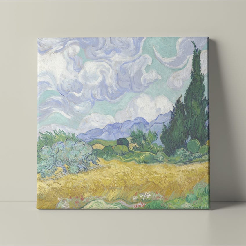 wheatfield with cypresses framed art