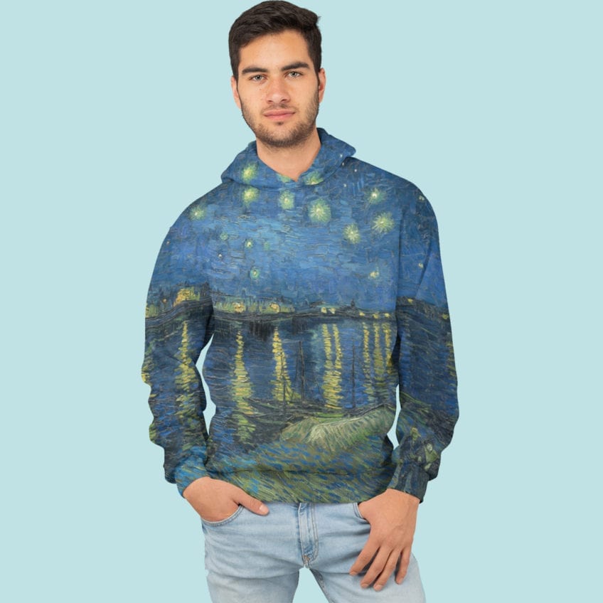 starry night over the rhone pullover hoodie