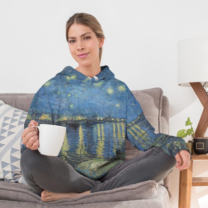 starry night over the rhone sweater