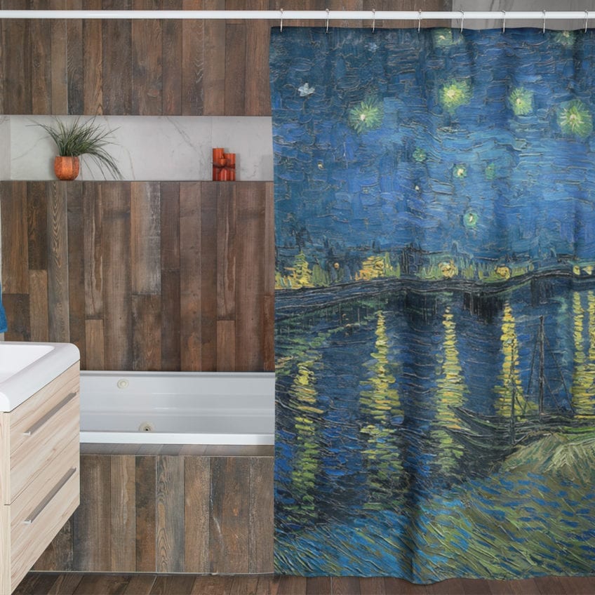 starry night over the rhone shower curtains