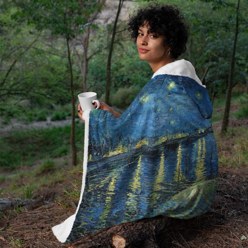 starry night over the rhone hooded blanket