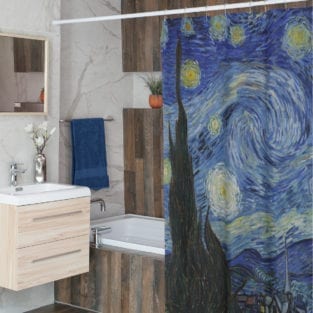 starry night shower curtains