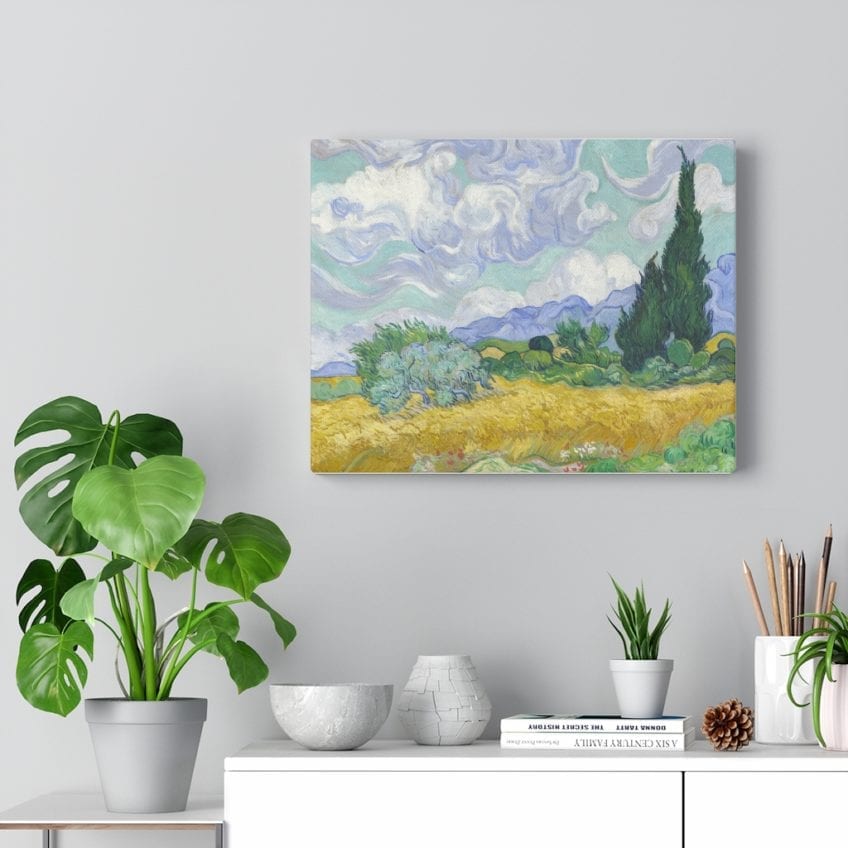 wheatfield with cypresses paintings