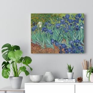 irises print on canvas