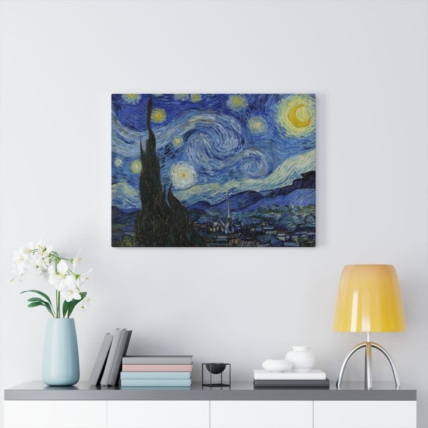 starry night framed canvas